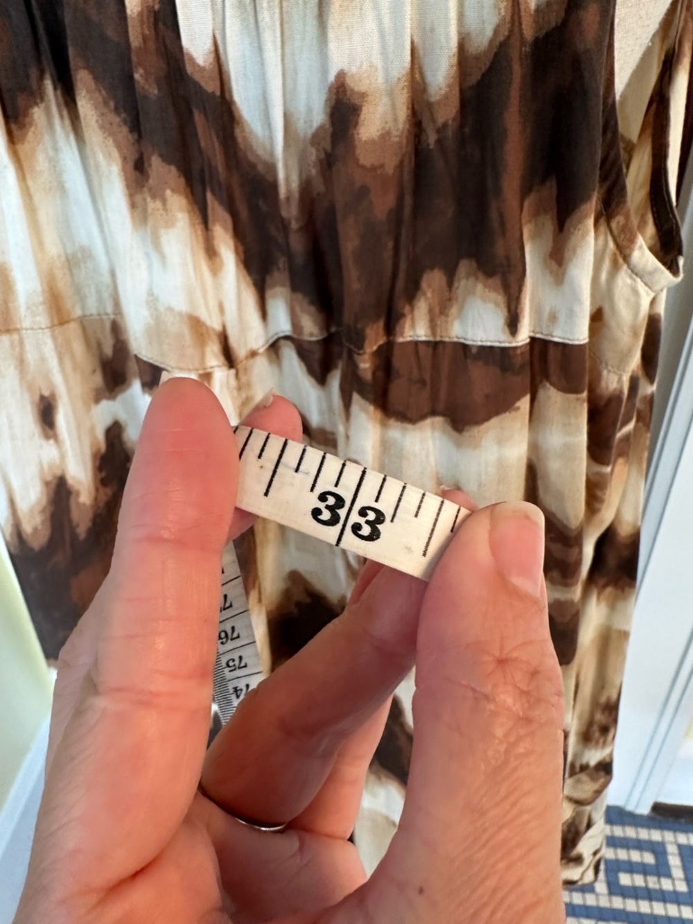 Roman’s | Tie Dye Tunic Dress | Embellished Neckline | Brown & Cream, Size 20W - Picture 9 of 9